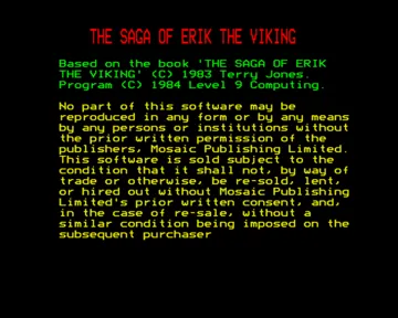 Erik the Viking (1984)(Level 9)[h2][E00DFS] screen shot game playing